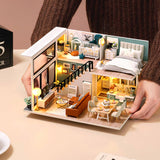 Cutebee DIY DollHouse Doll House Miniature Dollhouse Wooden Furniture Kit Toys for Children New Year Christmas Gift Case