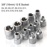 34Pcs E-Torx Sockets Bit Set Male Female E-torx Bits 3/8'' 5/16'' Drive Kit ith Storage Box