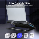 Foldable Laptop Cooler 6-fan Laptop Cooling Stand Low Noise with 6-level Adjustable Height Dual USB Ports Wide Compatibility