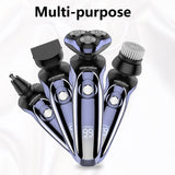 Wet Dry 4D Electric Shaver For Men Beard Hair Trimmer Rechargeable  Professional Hair Clipperr Nose And Ear Trimmer LCD Display