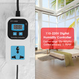 Digital Humidity Control Sensor Switch Socket 110-220V 10A Hygrometer Hygrostat Multifunctional Household Accessaries
