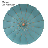 Vintage Umbrella 16 Bone Light Aluminum Alloy Rainy Solid Folding Windproof Large Umbrella Men Rain Women Gift Parasol