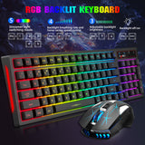 HXSJ L99 2.4G Wireless Rechargeable Keyboard Mouse Combo 96 Keys RGB Membrane Keyboard Colorful Backlight Gaming Mouse Set