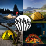 TOMSHOO 8 Inch /12 Inch Tent Pegs 6PCS Ultralight Heavy Duty Steel Tent Stakes for Outdoor Camping Canopy Awning Accessories