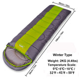 Large Sleeping Bag for Adults 1pc Winter Type Envelope Warm Sleeping Bags Blanket for Camping Hiking Tourism 220x85cm
