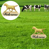 Smooth Dog Ornament Shop Window Garden Decor Craft Grassland Card Ground Insert Convenient Wooden Lightweight Door Sign For Yard