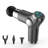 Fascial Gun 6-Level Variable Frequency Vibration Muscle Massager Portable Quiet Electric Body Massager 4 Massage Heads