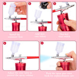 Cordless 0.3mm Mini Airbrush Nano Fog Spray USB Portable Red Black For Face Art Paint Hyperbaric Oxygen Injection SPA Household