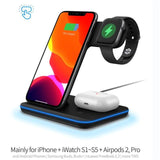 15w 3-in-1 Wireless Charger Type C Fast Charging Dock Station Compatible Fit For Iphone Iwatch Airpods