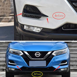 Auto Accessory Front Fog Lights Lamp Eyelid Eyebrow Cover Trim Chrome Fit for Nissan Qashqai J11 2018 2019 ABS