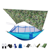 Outdoor Mosquito Net Parachute Portable Camping Hammock with Rain Fly Tarp,Nylon Hammocks Camping Hanging Sleeping Bed Swing