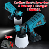 1000MLCordless Electric Spray Gun Flow Control Household Airbrush Paint Sprayer Power Disinfection For Makita Battery