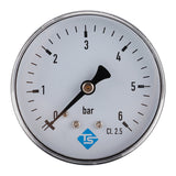 0-6bar 1/4NPT 60mm Axial Air Pressure Gauge Oil Pressure Gauge Hydraulic Gauge Water Pressure Meter