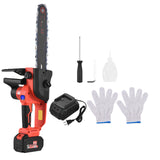 21V Brushless Cordless Chainsaw 12-inch Electric Chain Saw Pruning Saw 6.0Ah Rechargeable Battery Powered Tree Branch Pruner