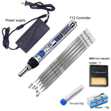 Mini T12 Electric soldering iron 72W adjustable temperature digital T12 solder station welding tool WIth DC 24V Power adapter