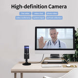 NEW QI Digital Video Microphone Condenser Recording Microphone + 1080P Camera Hi-Fi Stereo Microphone Plug and Play Black