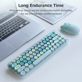 Mofii 2.4G Wireless Keyboard Mouse Combo 68 Keys Wireless Keyboard Ergonomic Mouse 3-gear Adjustable DPI