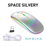 Wireless Optical Mouse 2.4G+BT3.0+BT5.2 3-mode Ergonomic Mouse Built-in 500mAh Rechargeable Battery for PC Laptop