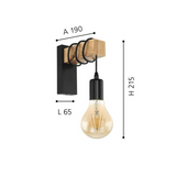 Nordic High-quality Wooden Wrought Iron Wall Lamp Modern Minimalist Bedroom Bedside Living Room Dining Room Lighting Decorative