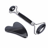 Jade Stone Facial Massage Roller For Face Neck Natural Massager Green Guasha Scraper Set Thin Lift Beauty Slimming Tools Roller