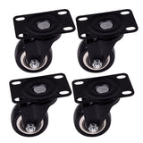 1.5 Inch Dia Heavy Duty 200KG Black Polyurethane Swivel Castor Wheels Trolley Furniture Caster Pack of 4