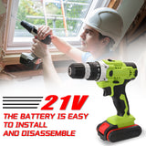 21V Multifunctional Screwdriver Cordless Electric Screwdriver Electric Drill High-power Wireless Rechargeable Hand Drills DIY