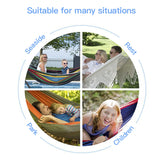 Hammocks Portable Canvas Hammock Thicken Chair Swing Garden Leisure Camping Stripe Hammock Double Single People With Bracket HWC