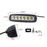 6 LED 18W Car DRL Work Lights Spotlight Universal Offroad Automobile Truck Driving Fog Spot Lamp Headlight 1Pcs/2Pcs Light Bar