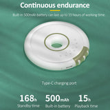 Wireless BT Speaker Portable Round Sleep Speaker Bone Conduction Technique Mini 500 mA Type-C Black Audio Standby 168 Hours
