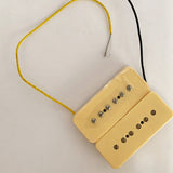 Alnico V Alnico 5 Single Coil Soapbar P90 Neck Bridge Pickup 50/52mm Metal Braided Wire Fit Electric Guitar