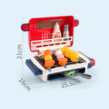 Kitchen Pretend Toys Kitchen Play Toys BBQ Grill Simulation Spray Cooking Oven with Food Accessories Gift for Kids Girls Boys