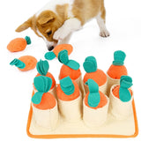 Plush Carrot Dog Toys Snuffle Mat Dog Puzzle Hide Seek Food Foraging Training Slow Feeder Toys Stress Release Pet Supplies