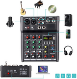 A4 Sound Mixing Console Bluetooth USB Record Computer Playback 48V Phantom Power Delay Repaeat Effect 4 Channels USB Audio Mixer