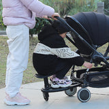 Stroller Step Board Stroller Stand Board With Seat For 2 Kids Trolley Artifact Auxiliary Pedal Plus Seat Tail Car Accessories