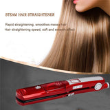 Professional Flat Iron Straightening Iron Brush Titanium Ceramic Hair Comb Curler Steampod Hair Curler