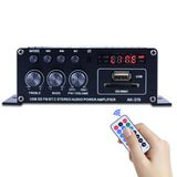 AK370 Mini Audio Power Amplifier 2x20W Portable HiFi Stereo Sound Amplifier Speaker Amp Support FM Radio for Car and Home