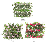 Patio Garden Balcony Wooden Trellis Hedge Stretchable Fence Home Decor Flower Yard With Artificial Rose Leaves Multifunction
