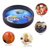 16 Inch Ocean Drum Wooden Handheld Sea Wave Drum Percussion Instrument Gentle Sea Sound Musical Toy Gift for Kids