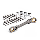 Multifunction Ratcheting Socket Wrench Set Box End Wrench Metric With Adapter Socket Screwdriver Bit Plumb Pipe Auto Repair Tool