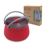 Silicone Folding Kettle Coffee Tea Portable Water Pot Field Camping Open Fire Stainless Steel Bottom for Outdoor Camping Hiking