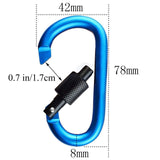 5 Pcs D-Ring Key Chain Carabiner Locking Clip Hook For Camping With Portable Tent Camping Hammock For Hiking Camping
