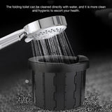 Portable Folding Camping Toilet Black Outdoor Commode Travel Portable Potty Car Toilet Folding Stool for Camping Hiking Strong