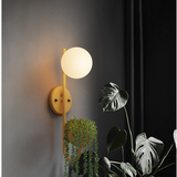 Modern LED Wall Lamp Nordic Creative Sconce Living Study Balcony Bedroom Warm Bedside Macarons Glass Ball Plant E27 Decor Light