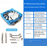 HP-400 CPU Cooling Fan Ultra-Thin Push-down CPU Cooler 4 Heat Pipes Radiator 4Pin PWM For LGA1700 HTPC Case All-In-One Computer