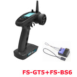 FlySky FS-GT5 2.4G 6CH AFHDS RC Transmitter Can Store 20 Models Remote Controller With FS-BS6 Receiver for RC Car Boat