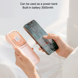 Multifunction Handheld Mini Portable Fan USB Charging With mobile Phone Holder Power Bank Halter Neck Desktop Ventilation Fans
