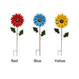 Outdoor Waterproof Ornament Universal Home Decor With Stake Garden Iron Sunflower Rustproof Vivid Natural 3D Craft Easy Use