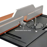 Aluminium Router Table Insert Plate Woodworking Bakelite Milled Tenon Table Electric Wood Milling Flip Board W/ Tenon Backing