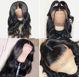 Front Lace Wig Ladies Long Curly Hair Mid Part Black Synthetic Fiber Headgear