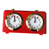 Classic Tournament Chess Clock Accurate Wind-Up Mechanical Multi Chess Board Games Clock Accessory No Battery, Red